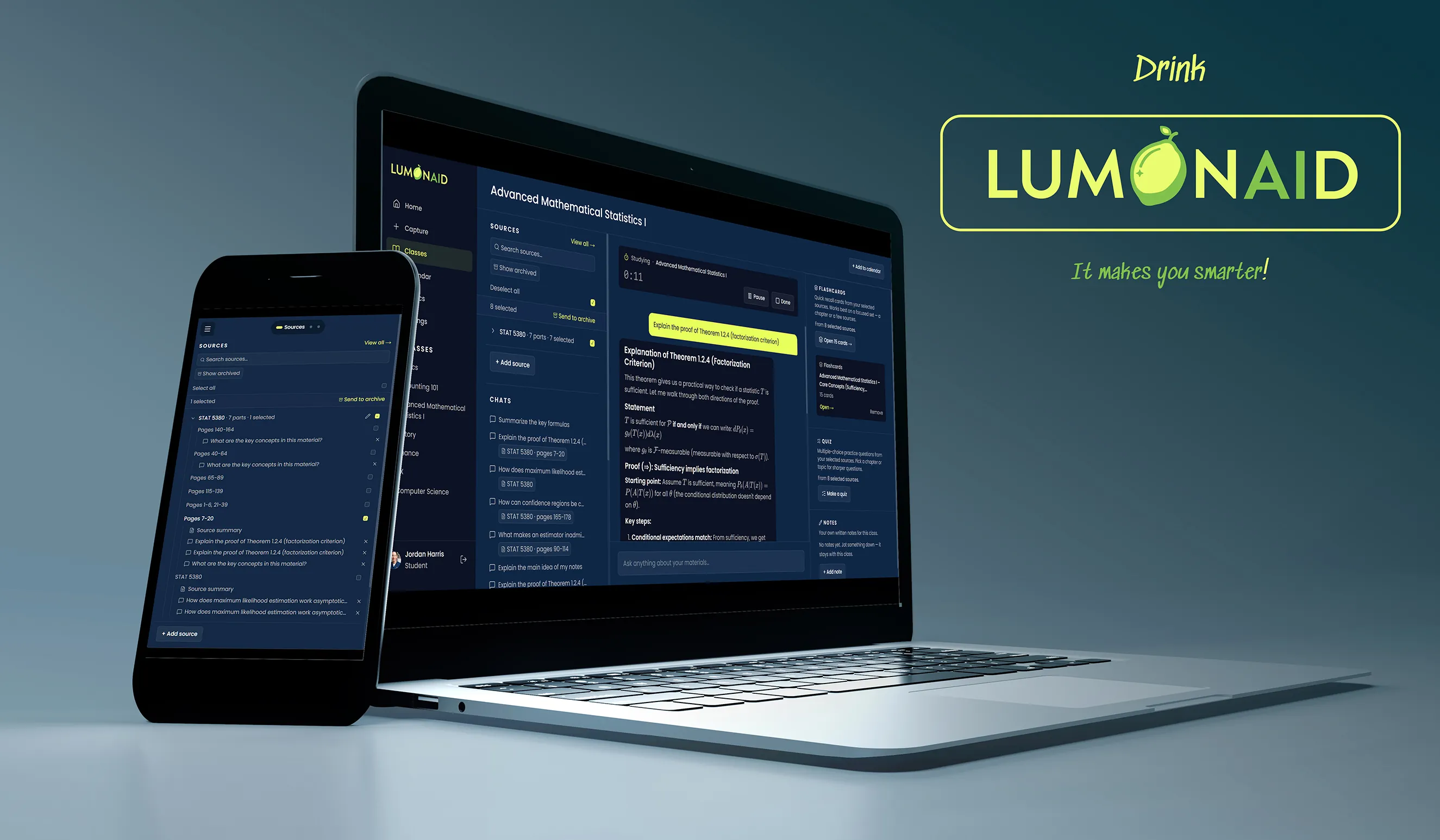 The Lumonaid study dashboard